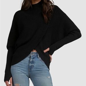 Elan Black Mock Neck Reversible Versatile Sweater size L